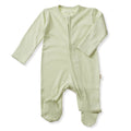 Organic Cotton Baby Footie 2-Way Zipper | Sage