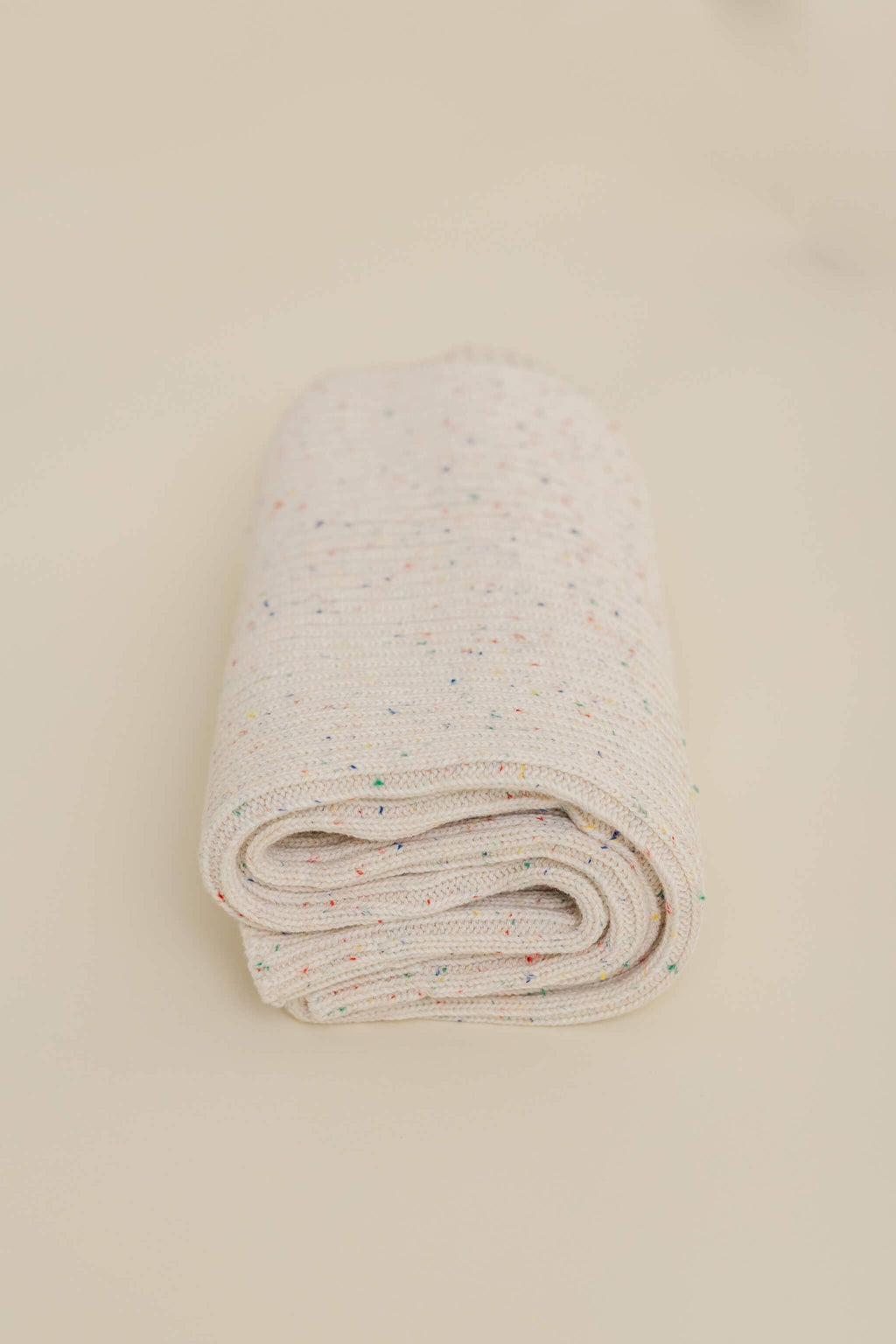 Sprinkle Knit Ribbed Blanket - Oat