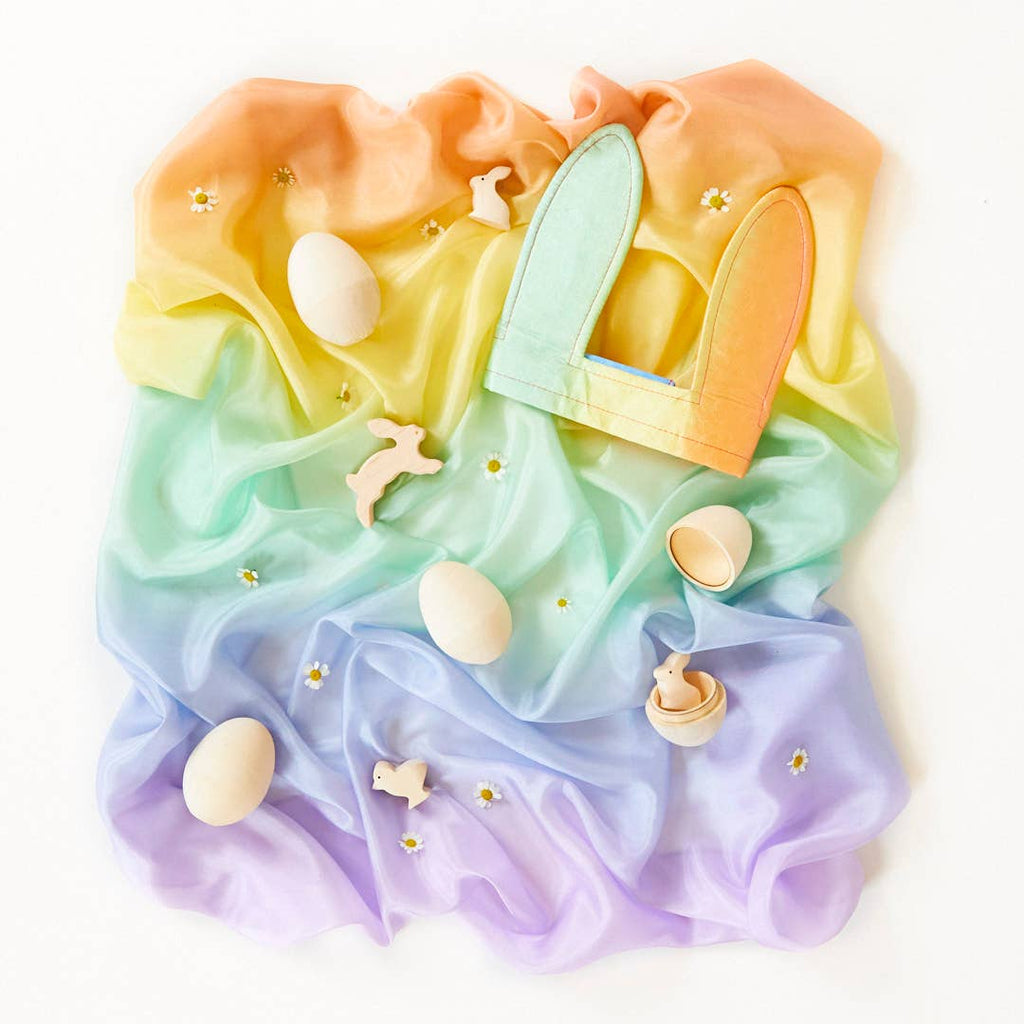 Soft Rainbow Playsilk - Eco Friendly Easter Basket Grass