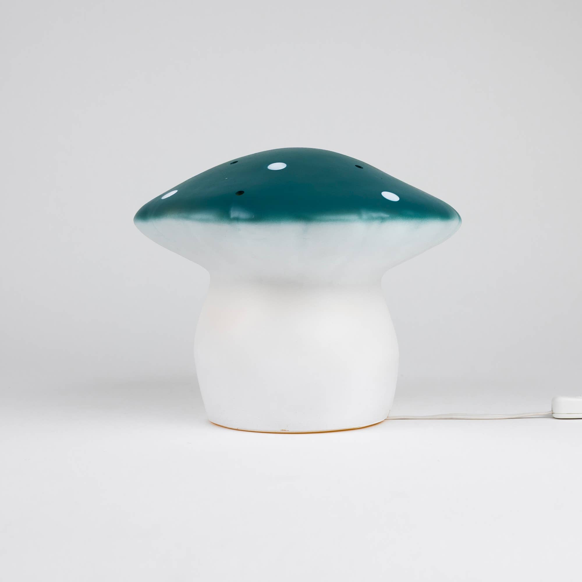 Medium Natural Teal Mushroom w/ Plug