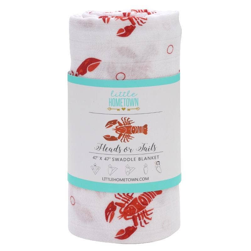 Heads or Tails Lobster Swaddle Blanket