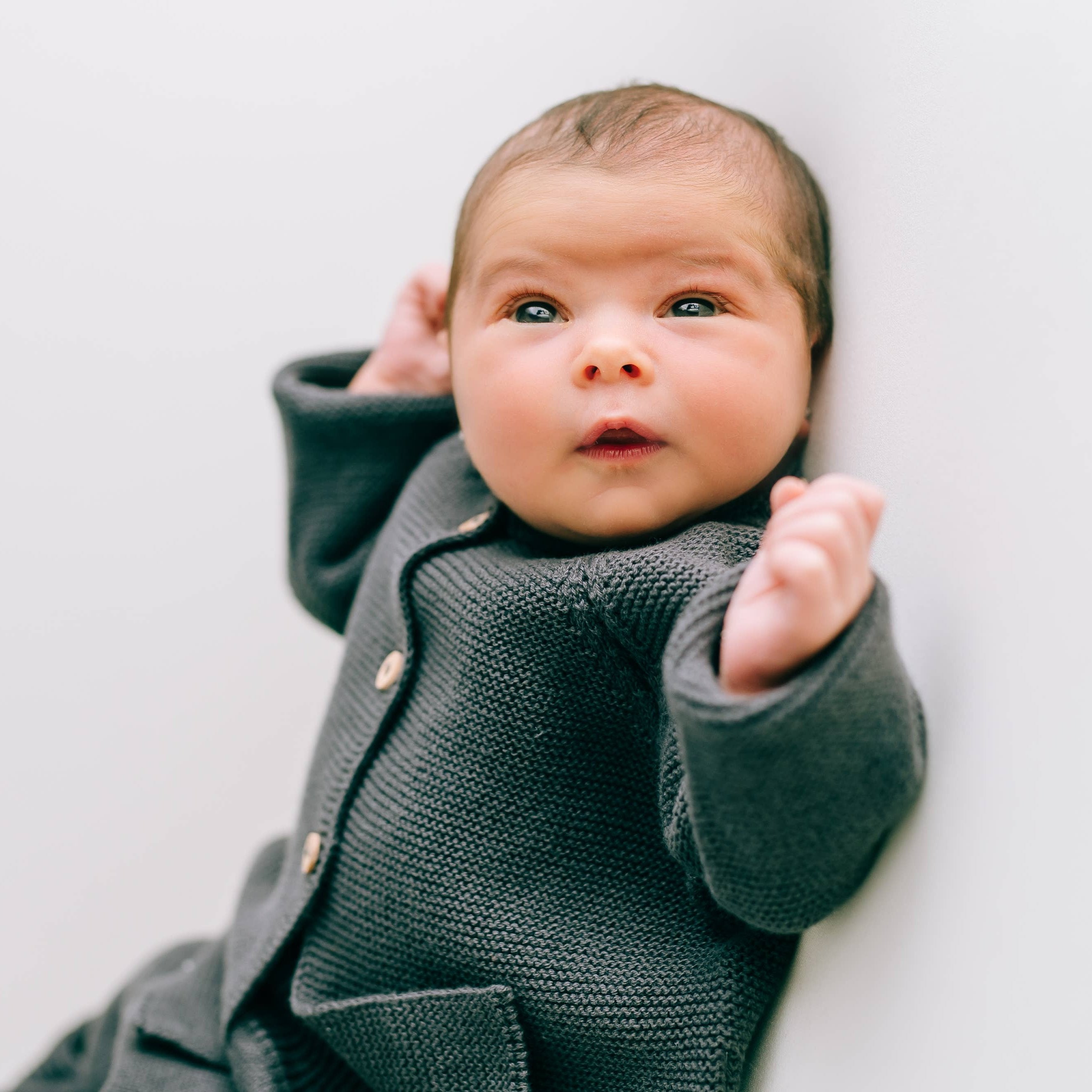 Baby Sweater and Pants Set in Dark Grey