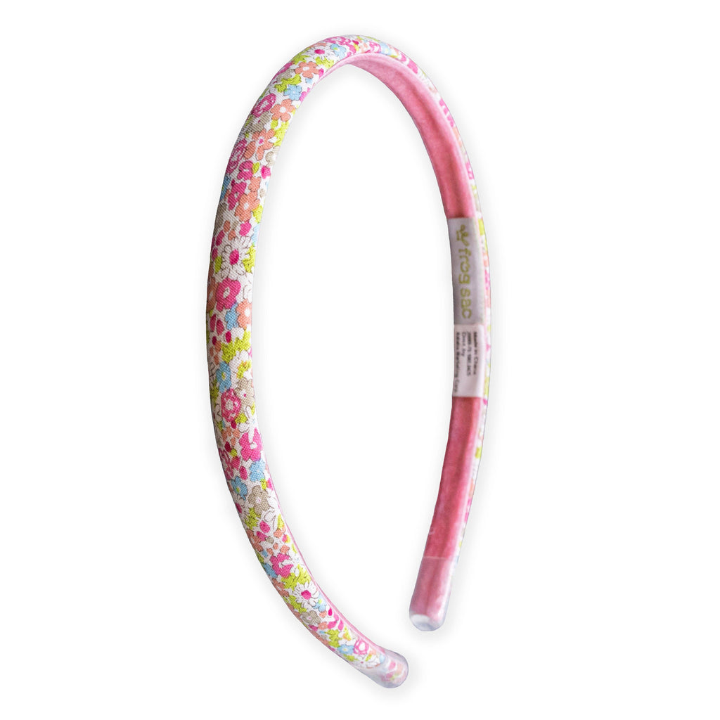 Thin Floral Headband - Light Blue