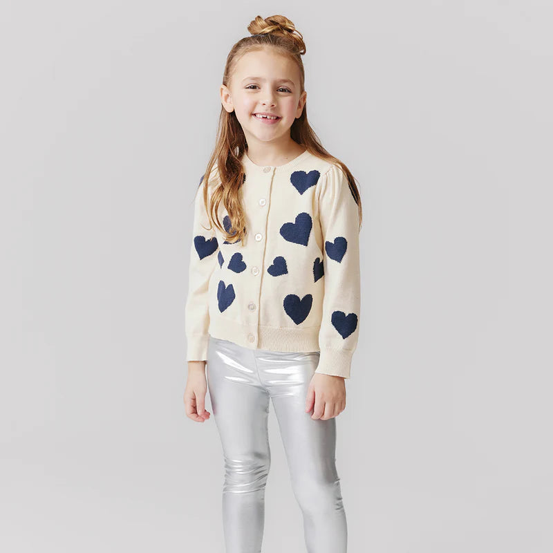 Girls Lame Legging - Silver