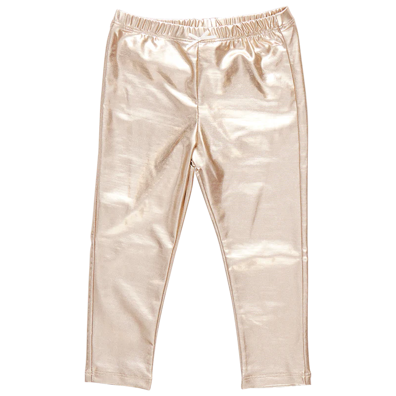 Girls Lame Legging - Light Gold