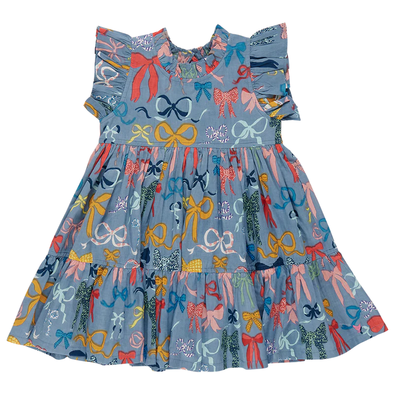 Girls Jennifer Dress - Bows on Bows
