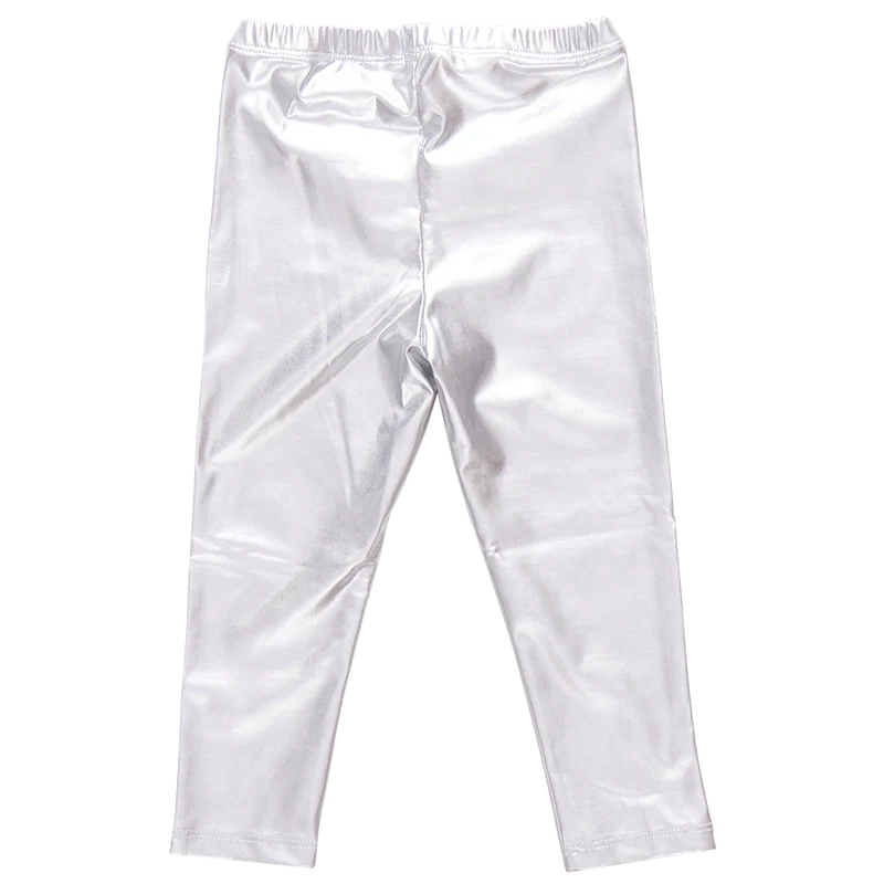 Girls Lame Legging - Silver