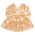 Girls Lame Polly Dress - Gold