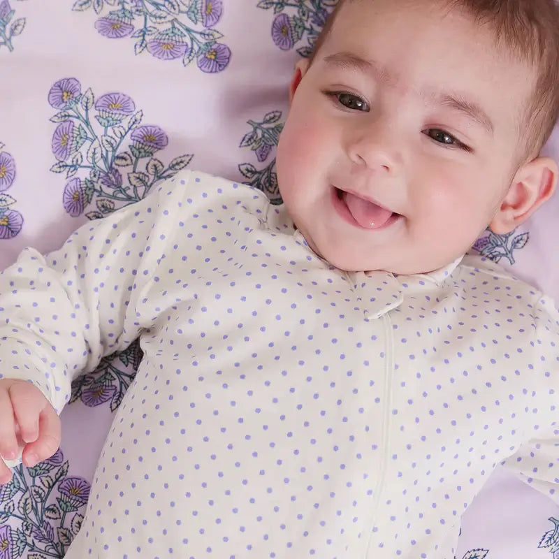 Nesting Box Baby Take Home Set - Lavender Bouquet Floral Blockprint