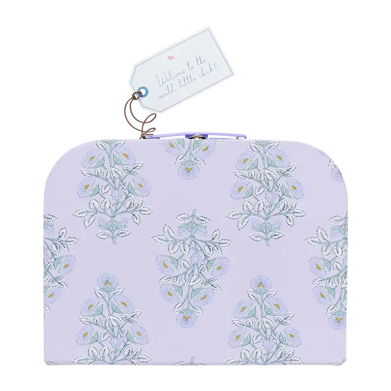 Nesting Box Baby Take Home Set - Lavender Bouquet Floral Blockprint
