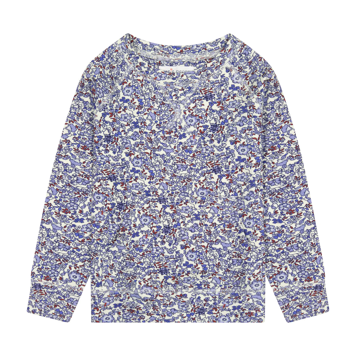 Blue Microfloral Crewneck Sweatshirt