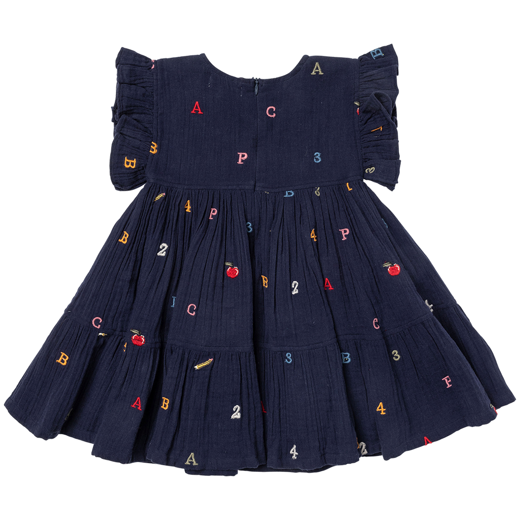 Girls Kit Dress - Alphabet Embroidery