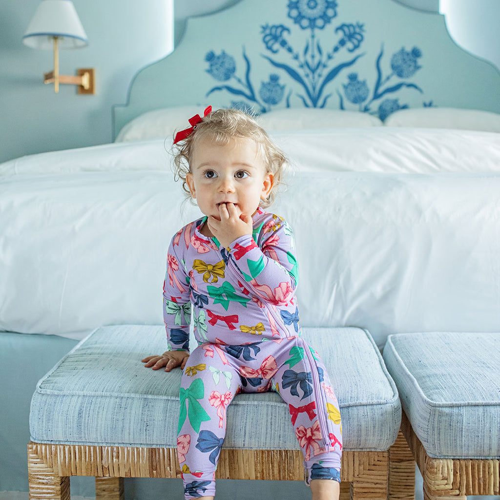 Baby Bamboo Romper - Bow Party