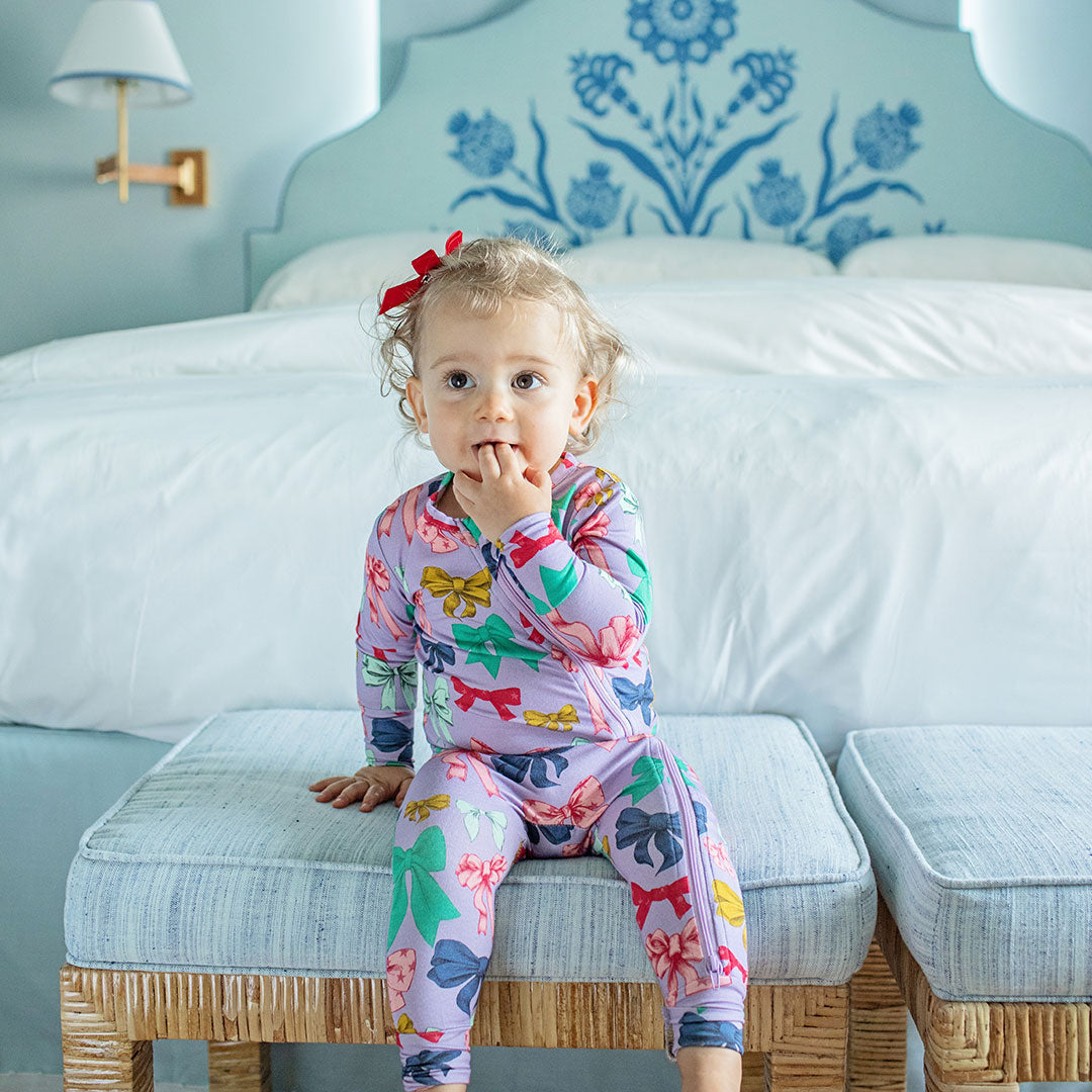 Baby Bamboo Romper - Bow Party