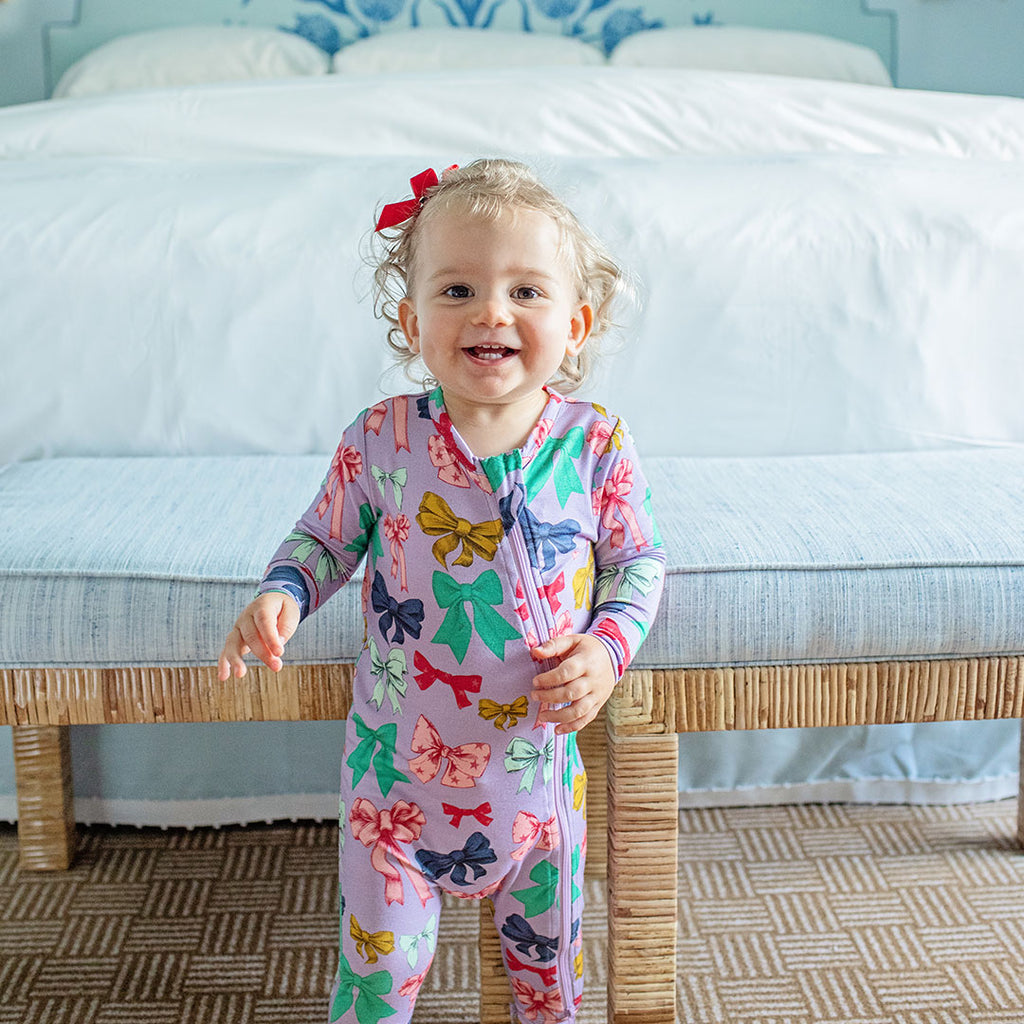 Baby Bamboo Romper - Bow Party