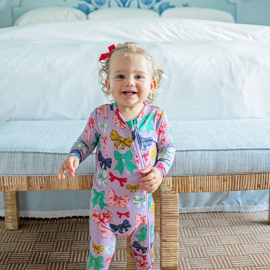Baby Bamboo Romper - Bow Party