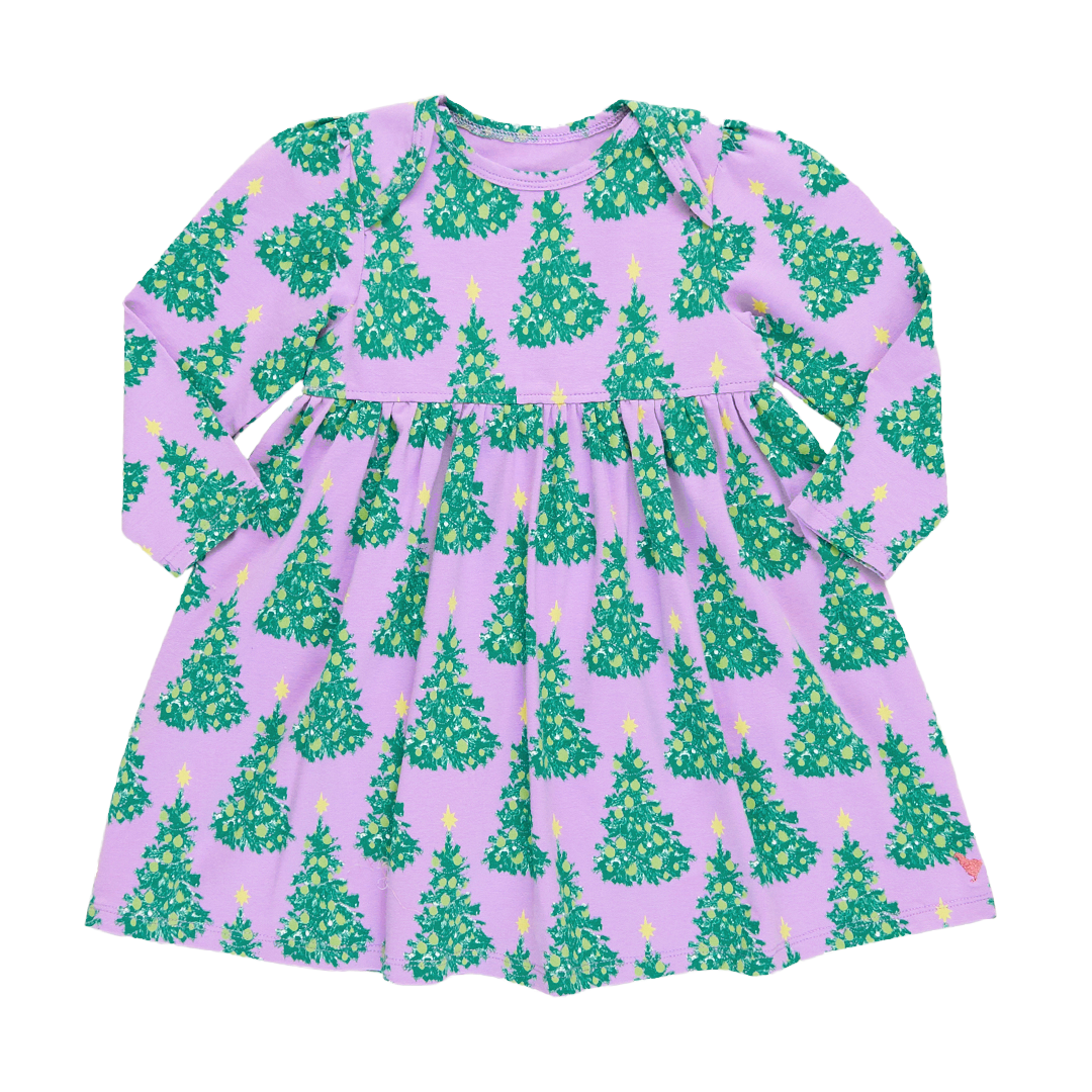 Baby Girls Organic Steph Dress - Lavender Forest