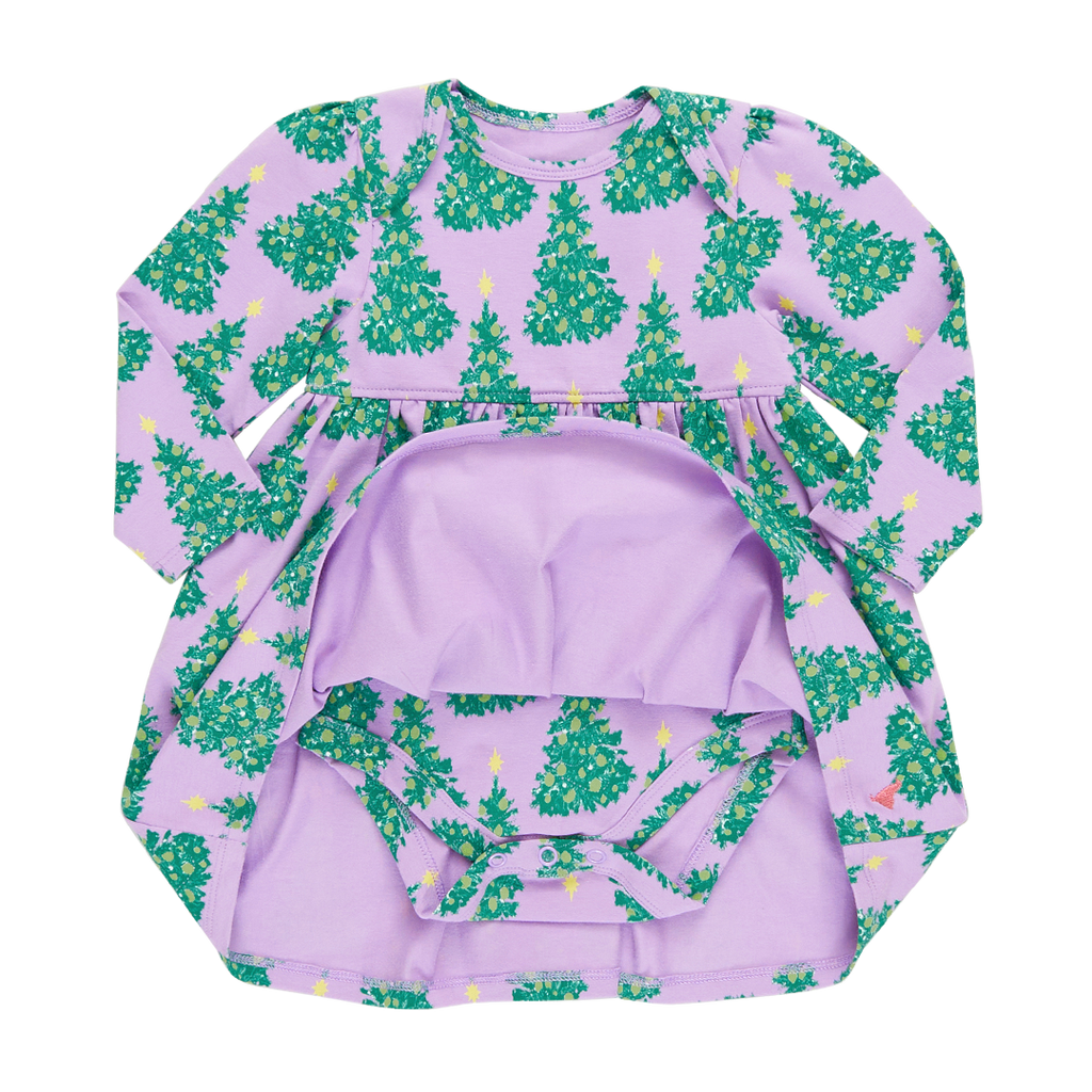 Baby Girls Organic Steph Dress - Lavender Forest