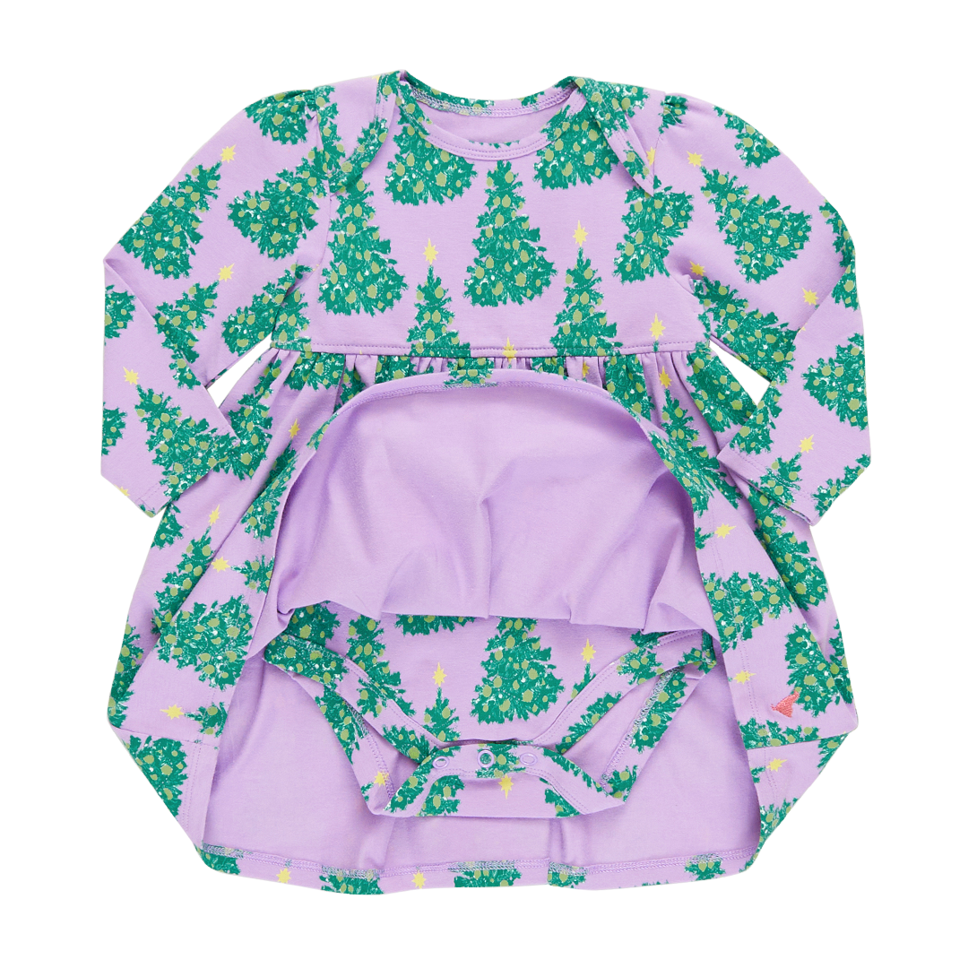 Baby Girls Organic Steph Dress - Lavender Forest