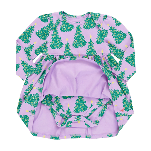 Baby Girls Organic Steph Dress - Lavender Forest