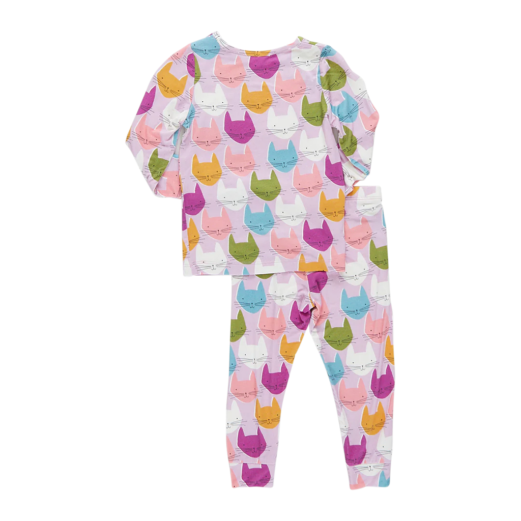 Kids Bamboo PJ Set - Multi Cats