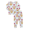 Kids Bamboo PJ Set - Pink Dandelions