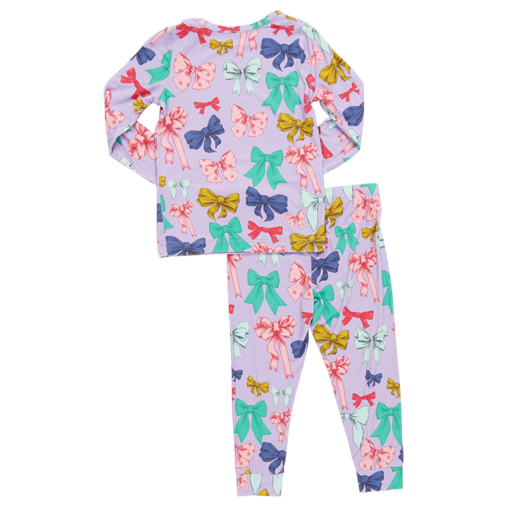 Kids Bamboo PJ Set - Bow Party