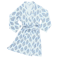 Womens Organic Robe - Blue Bouquet