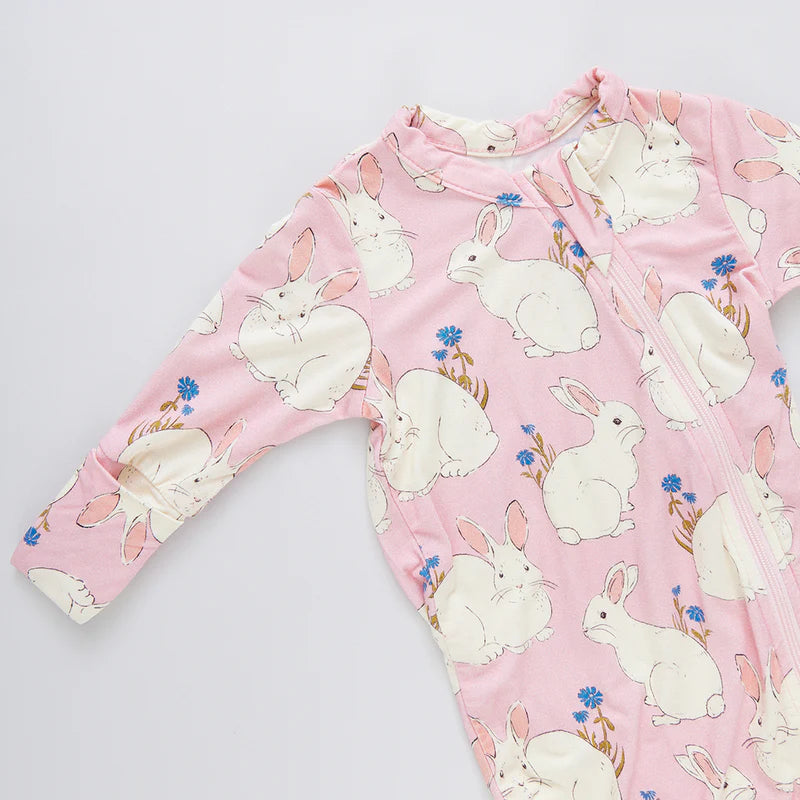 Baby Bamboo Romper - Pink Bunnies