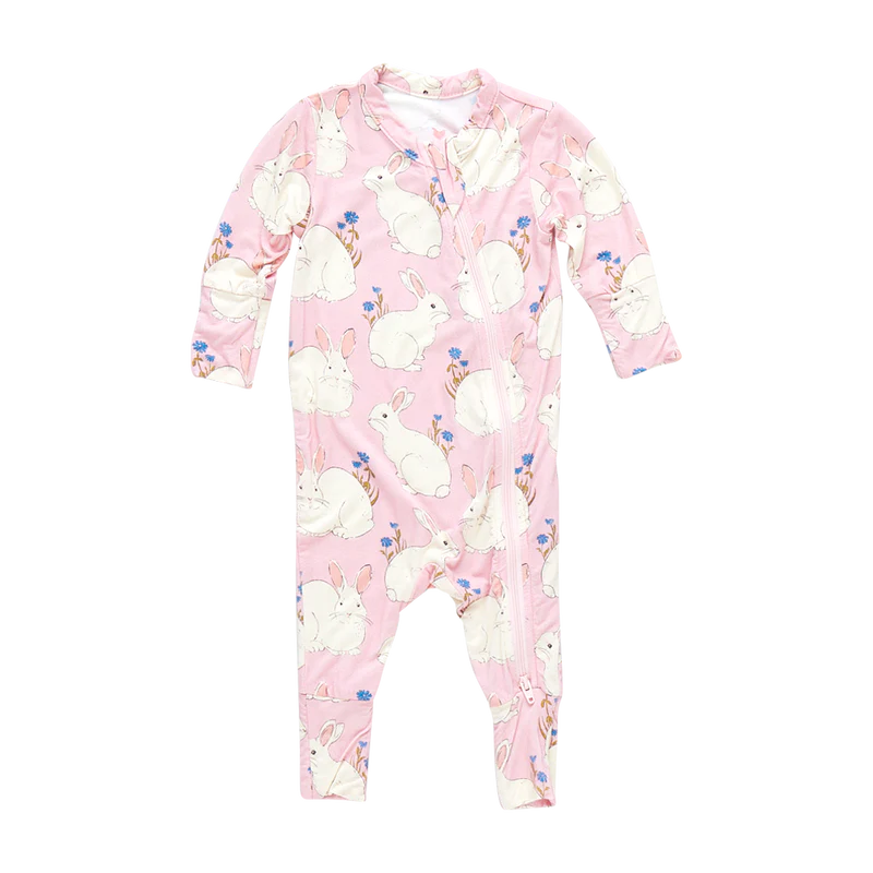 Baby Bamboo Romper - Pink Bunnies