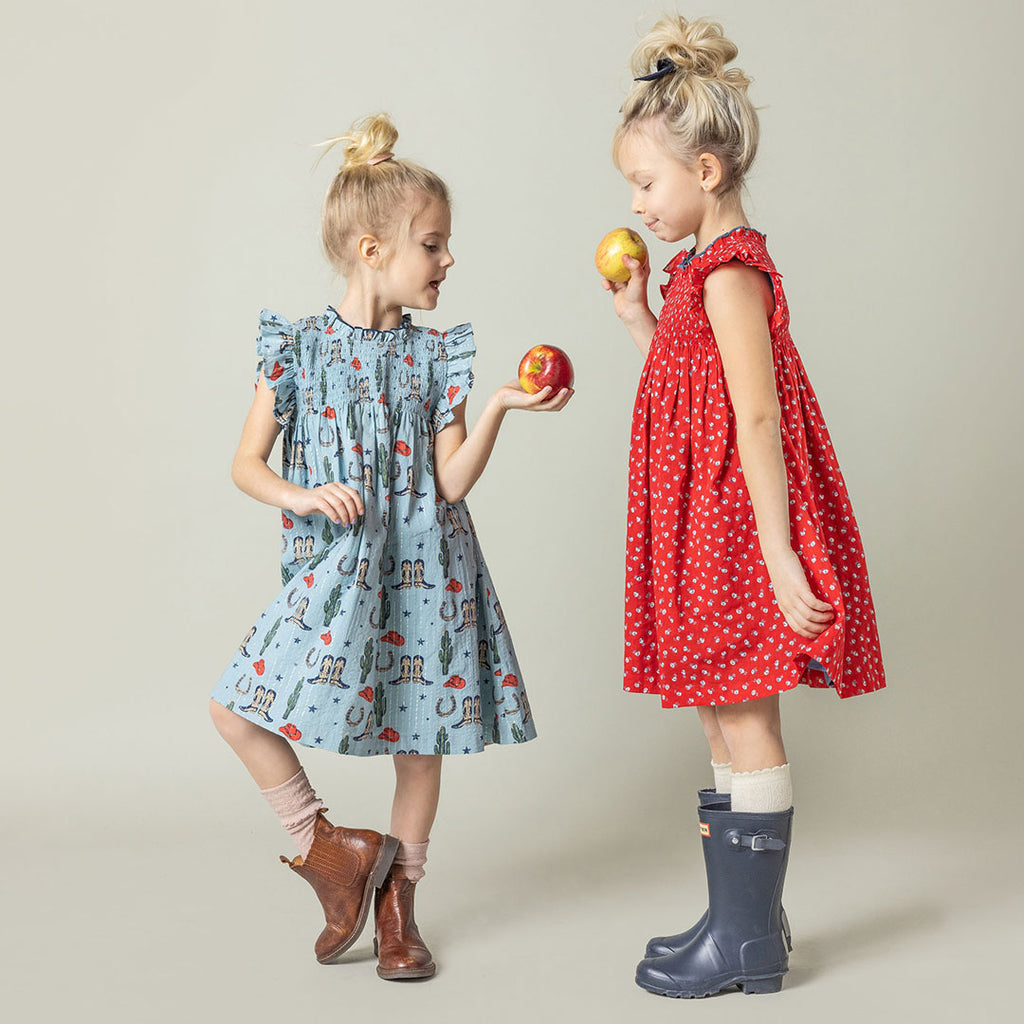 Girls Stevie Dress - Tiny Red Roses