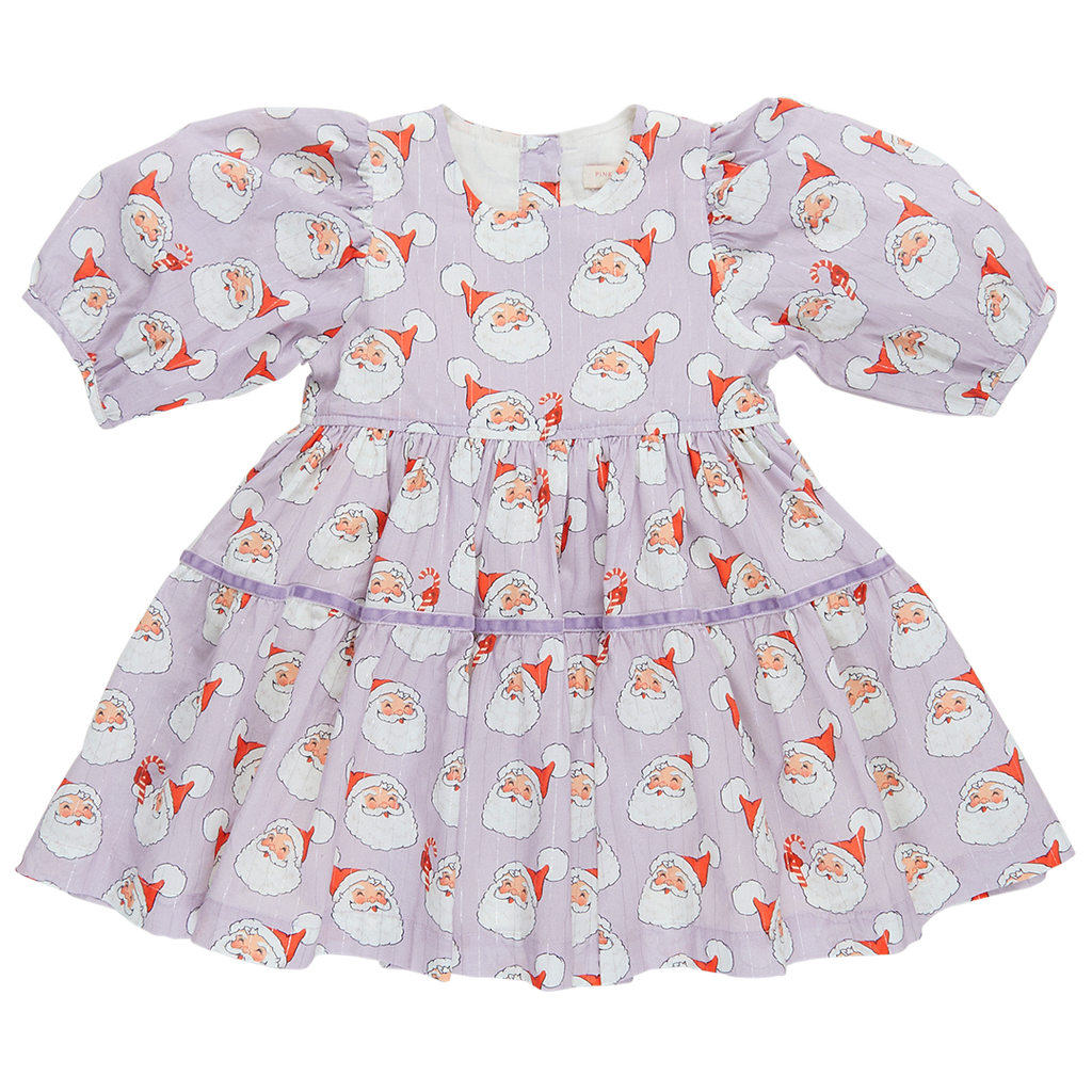 Girls Maribelle Dress - Lavender Santas