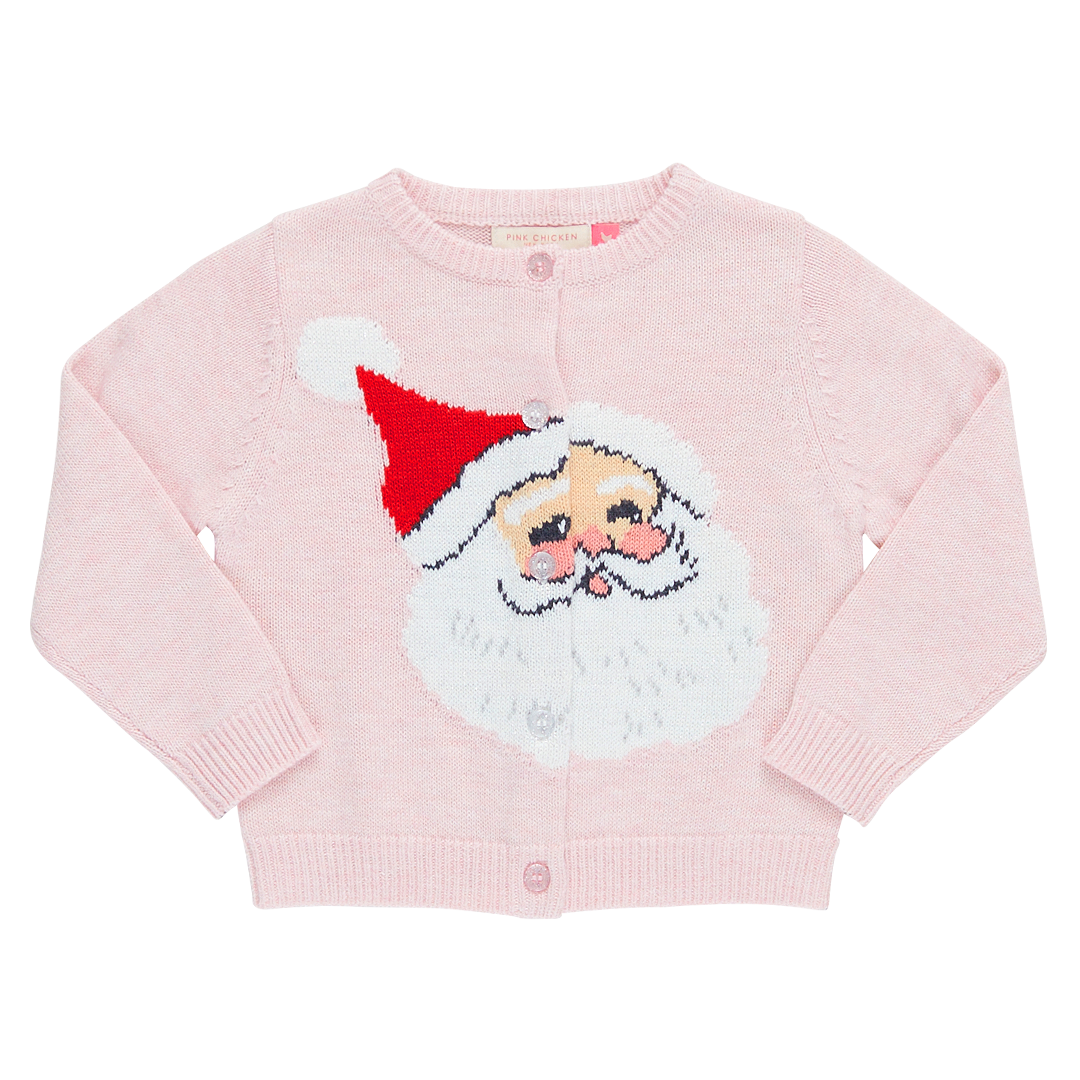Girls Maude Sweater - Pink Santa