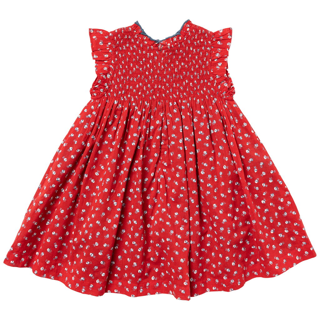 Girls Stevie Dress - Tiny Red Roses