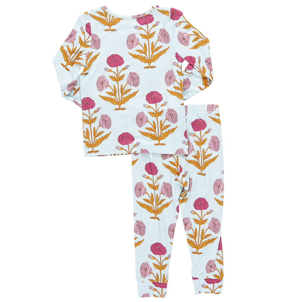 Kids Bamboo PJ Set - Pink Dandelions