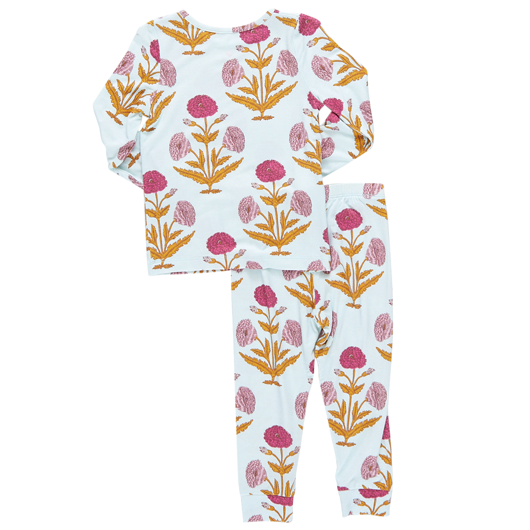 Kids Bamboo PJ Set - Pink Dandelions