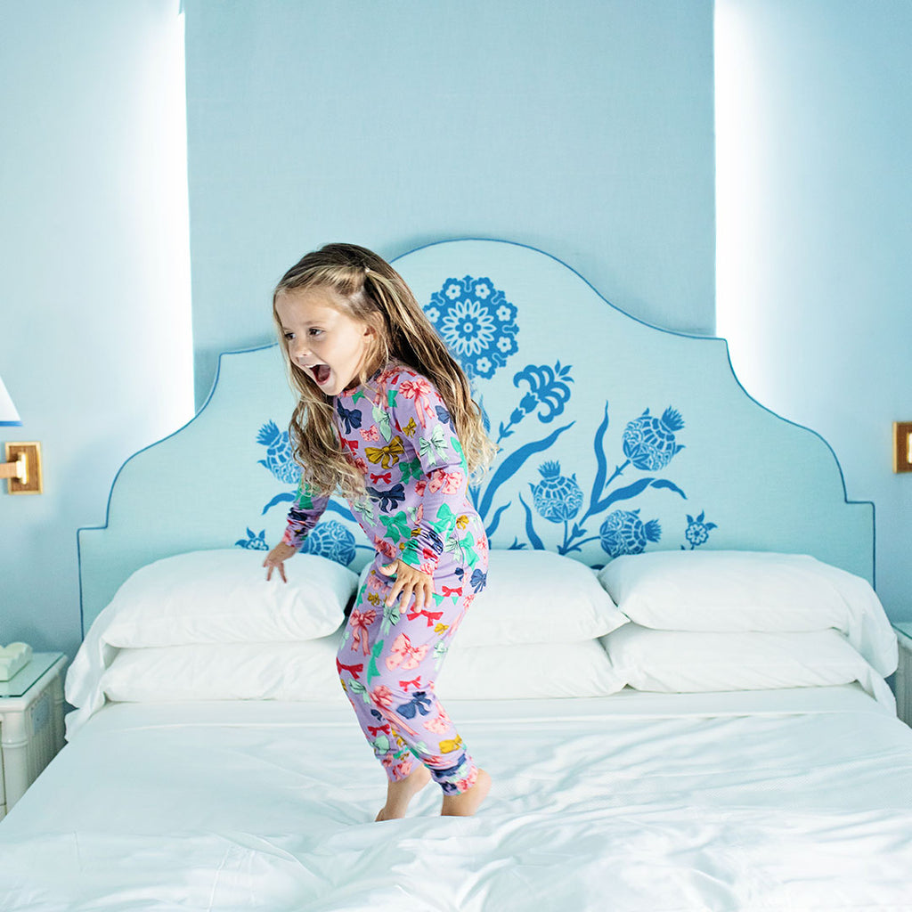 Kids Bamboo PJ Set - Bow Party