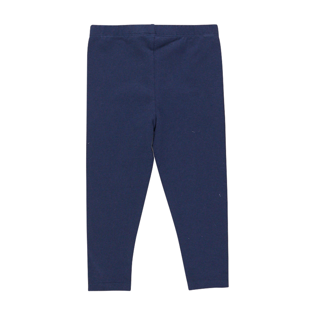 Girls Organic Rib Legging - Navy