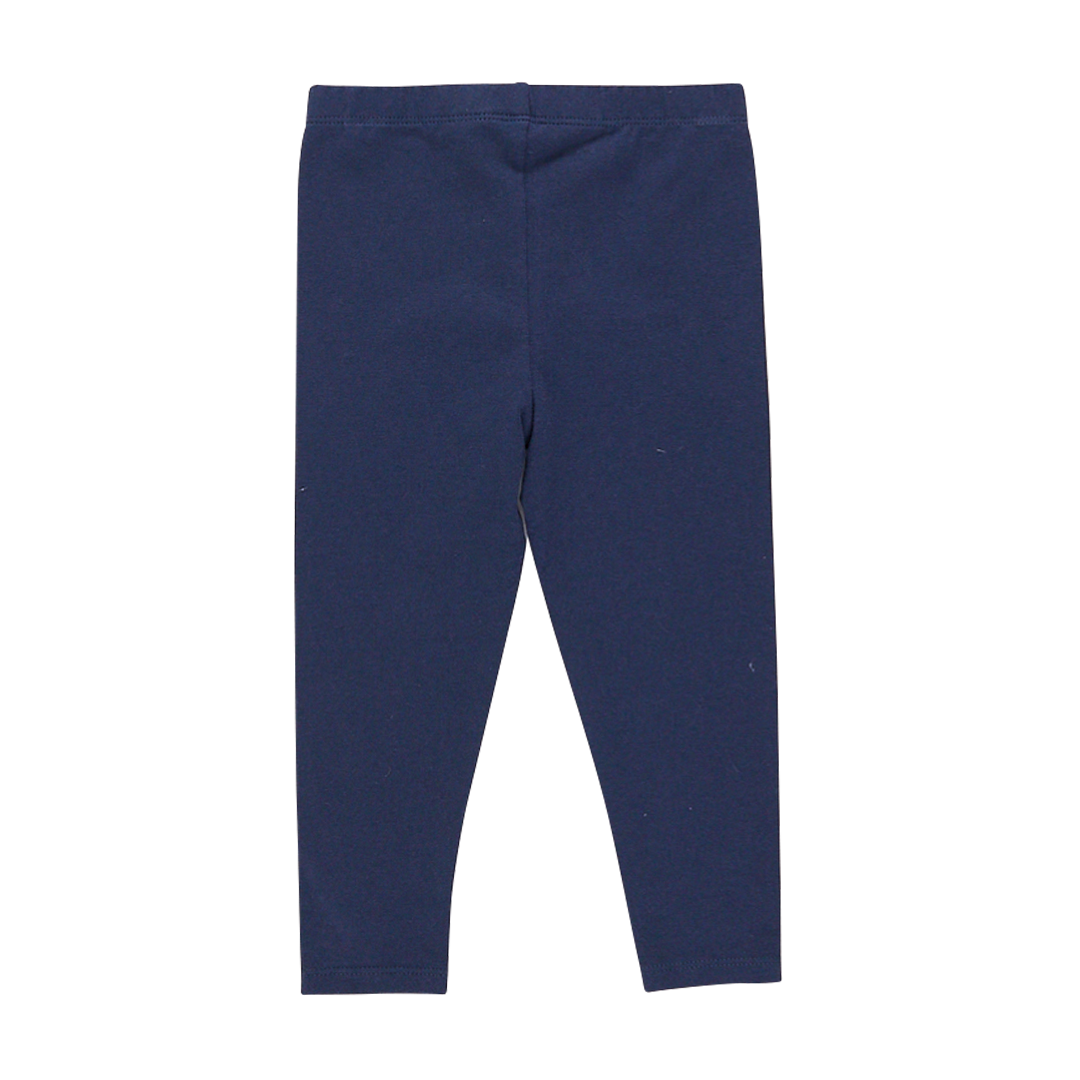 Girls Organic Rib Legging - Navy