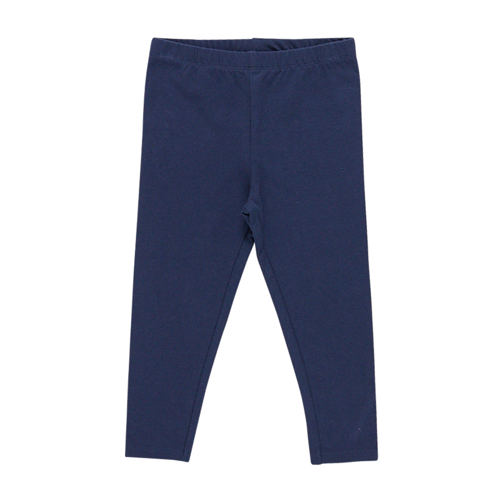 Girls Organic Rib Legging - Navy