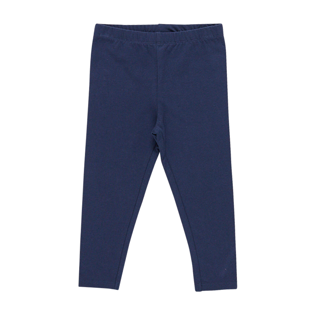 Girls Organic Rib Legging - Navy