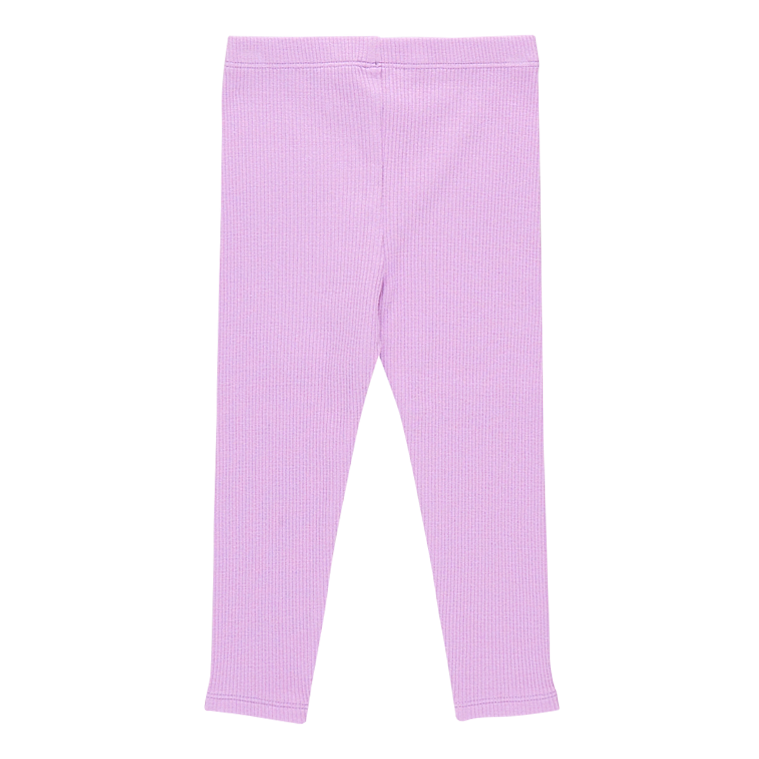 Girls Organic Rib Legging - Lavender