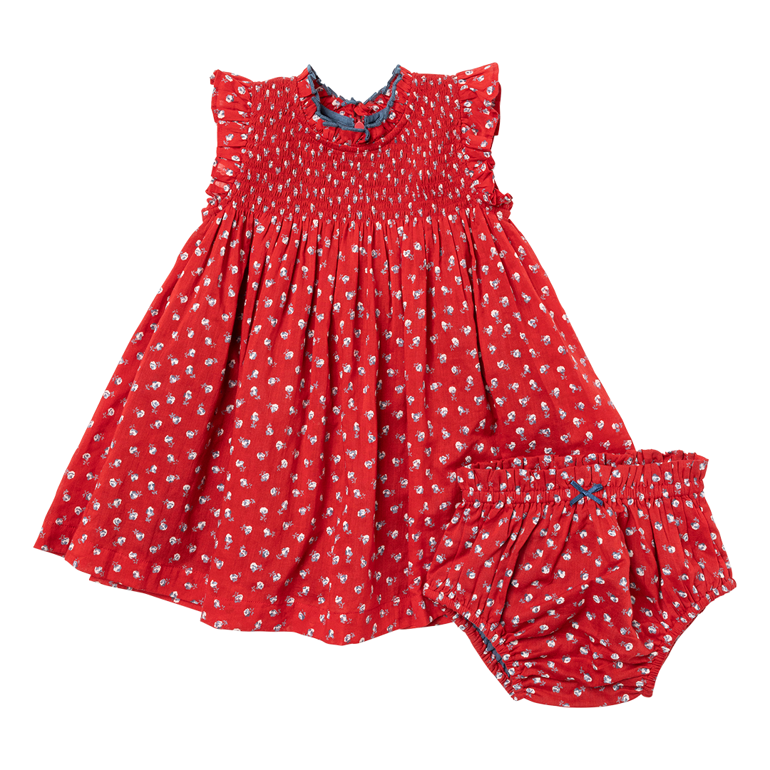 Baby Girls Stevie Dress Set - Tiny Red Roses