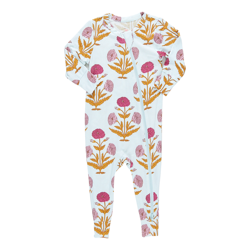 Baby Bamboo Romper - Pink Dandelions