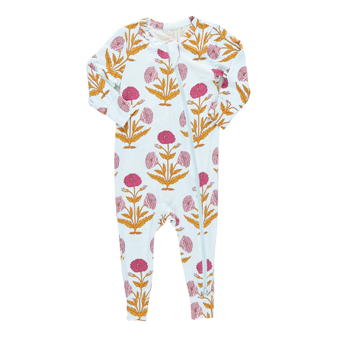 Baby Bamboo Romper - Pink Dandelions