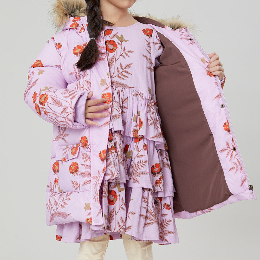 Girls Paulina Puffer - Lavender Poppy