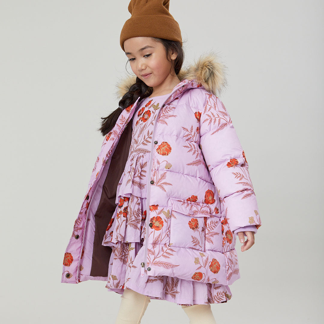 Girls Paulina Puffer - Lavender Poppy