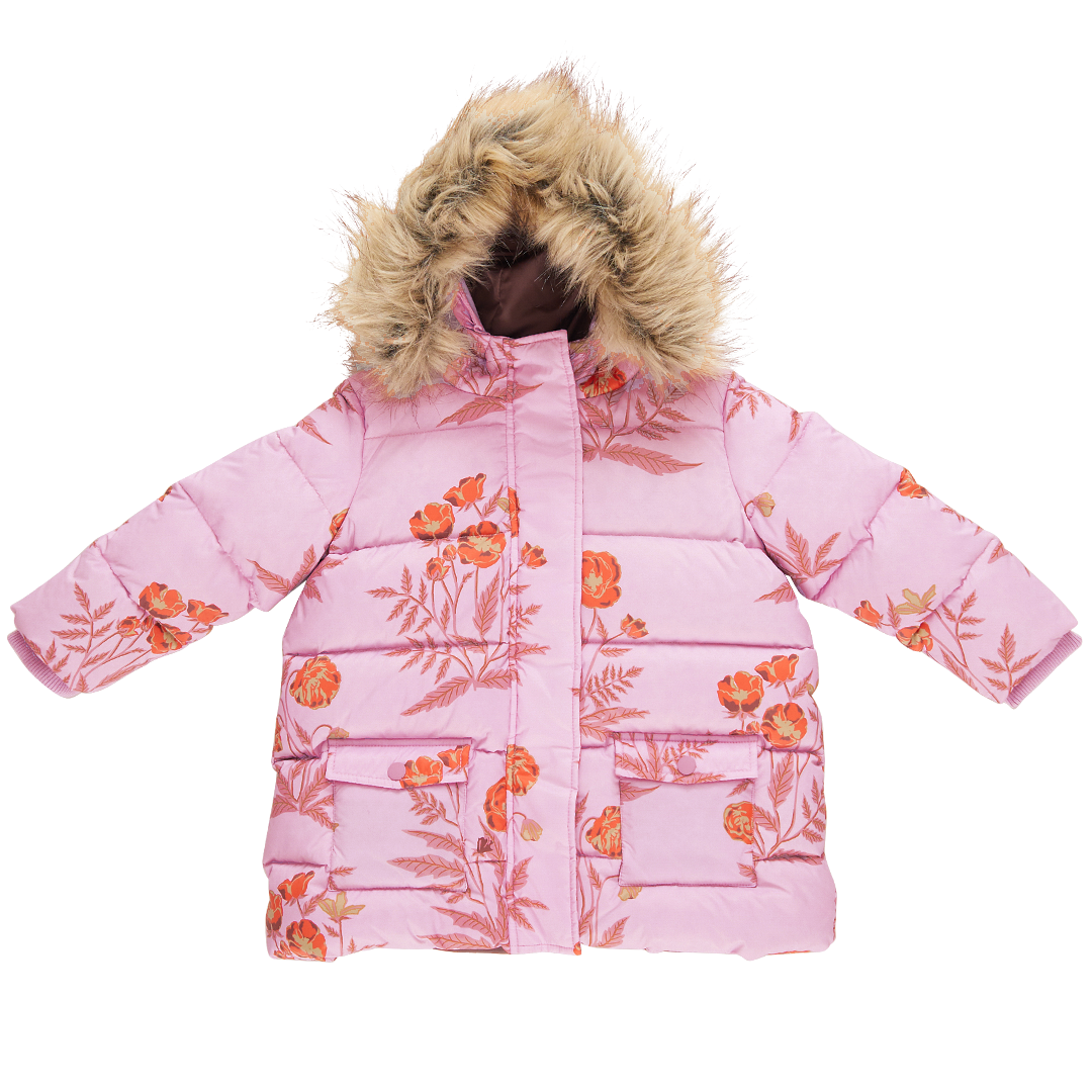 Girls Paulina Puffer - Lavender Poppy