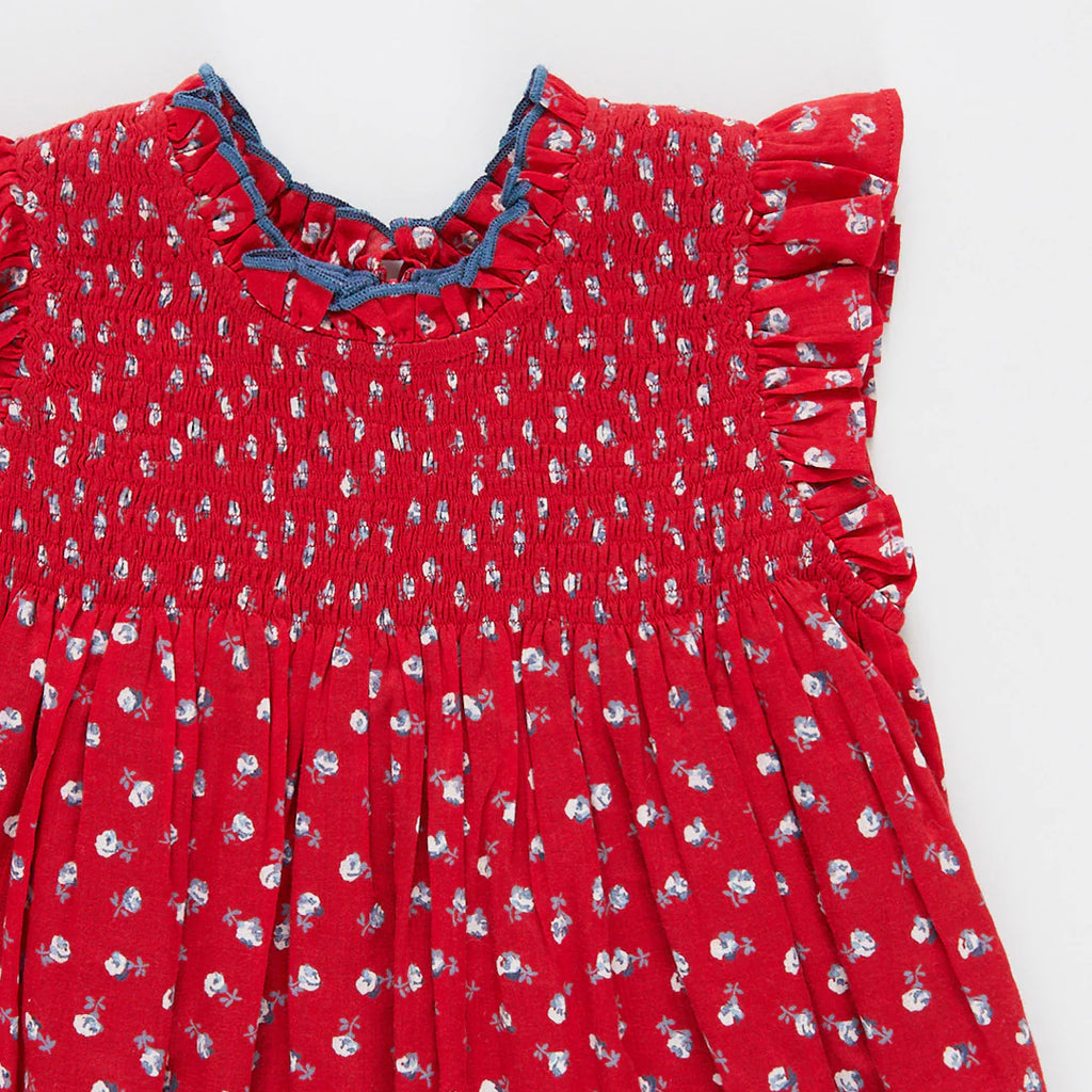 Girls Stevie Dress - Tiny Red Roses