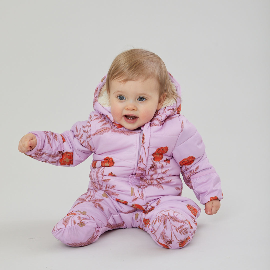 Baby Girls Lindsey Snowsuit - Lavender Poppy